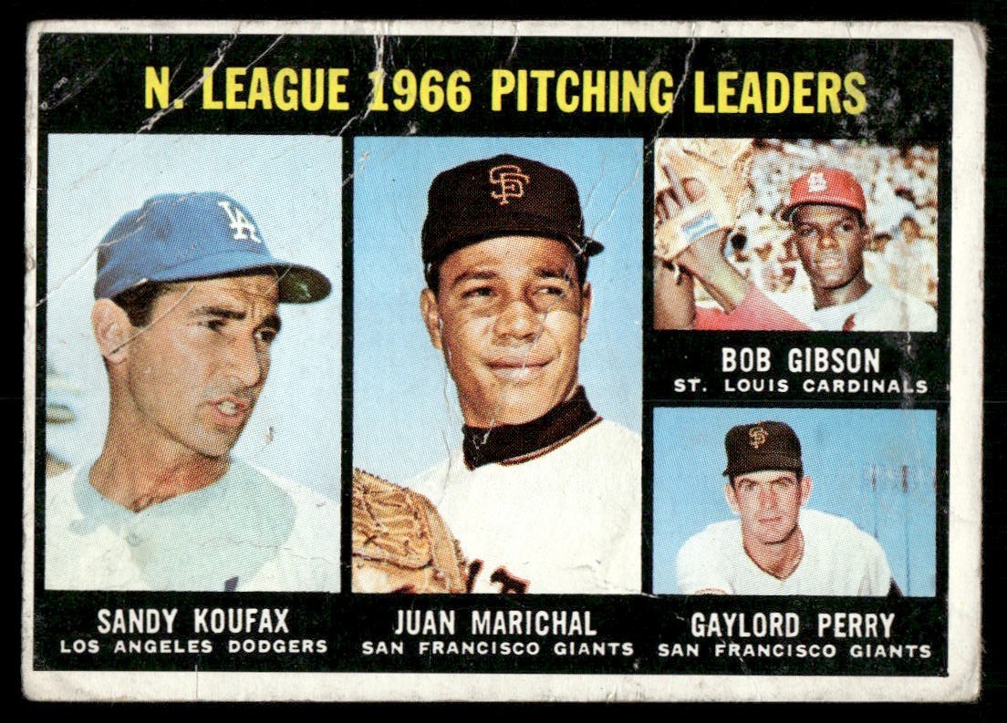 CRUSHED SANDY KOUFAX BOB GIBSON MARICHAL 1967 TOPPS #236 VINTAGE POOR TPHLC-2609