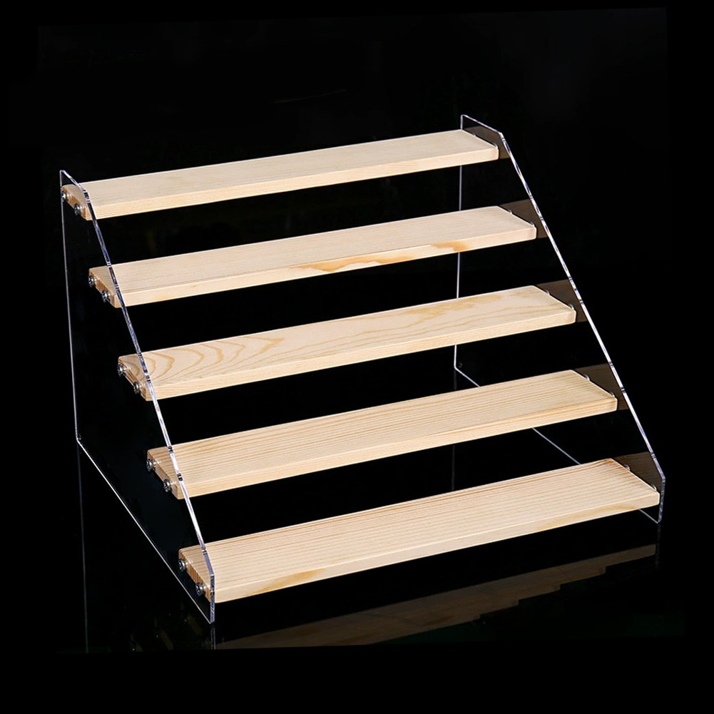 3-5 Tier Wooden Acrylic Display Stand for Figures Cupcake Perfume Cosmetics