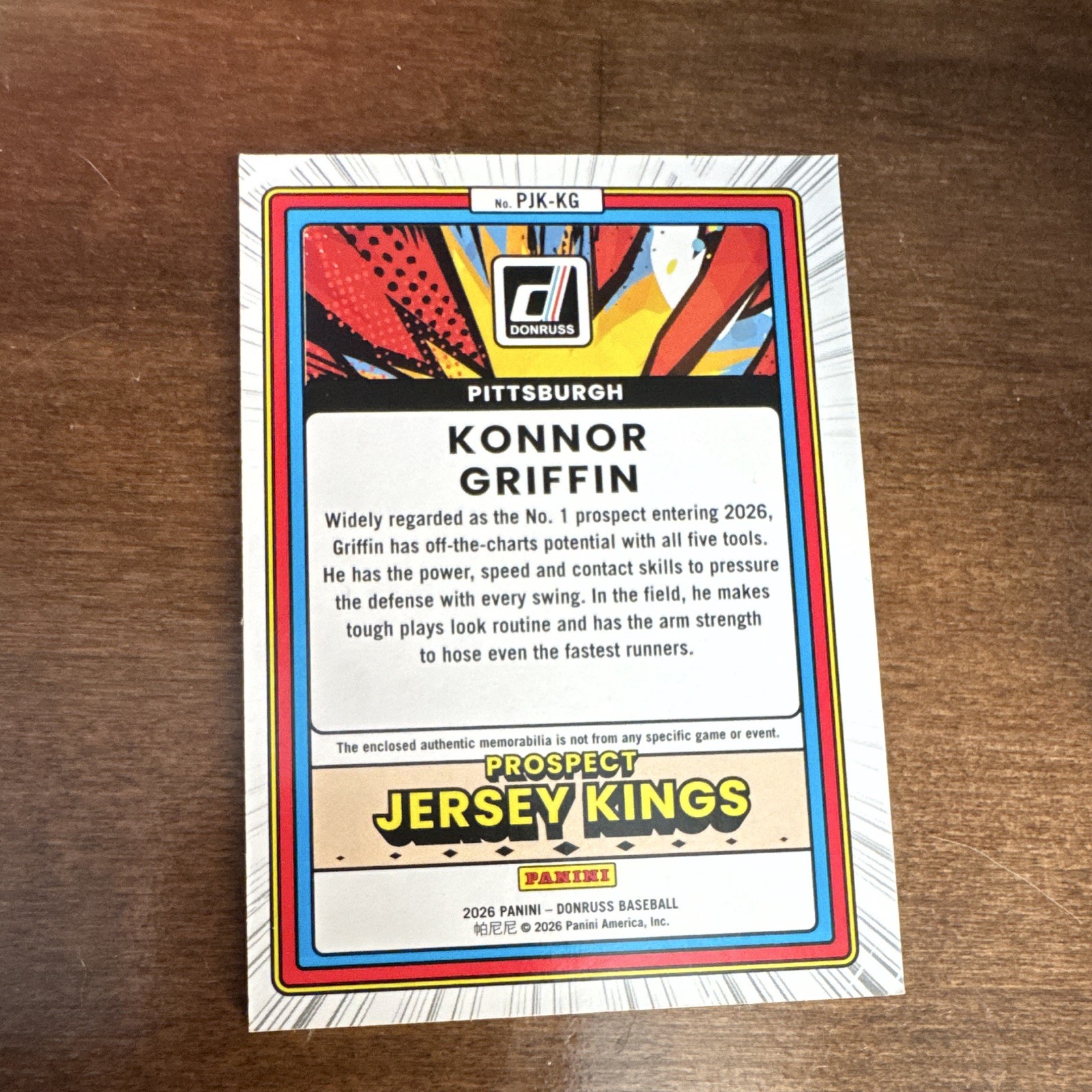 2025 Panini Donruss Konnor Griffin Prospect Jersey Kings (Orange Ice) #PJK-KG