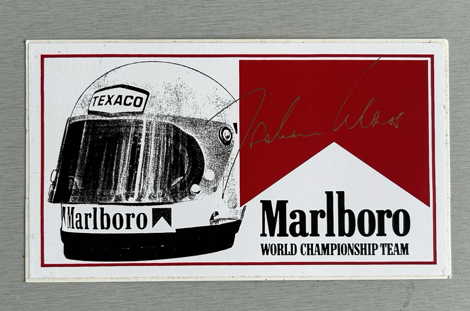 Original Motorsport 1970’s F1 Marlboro Jochen Mass Sticker 135 x 77 mm