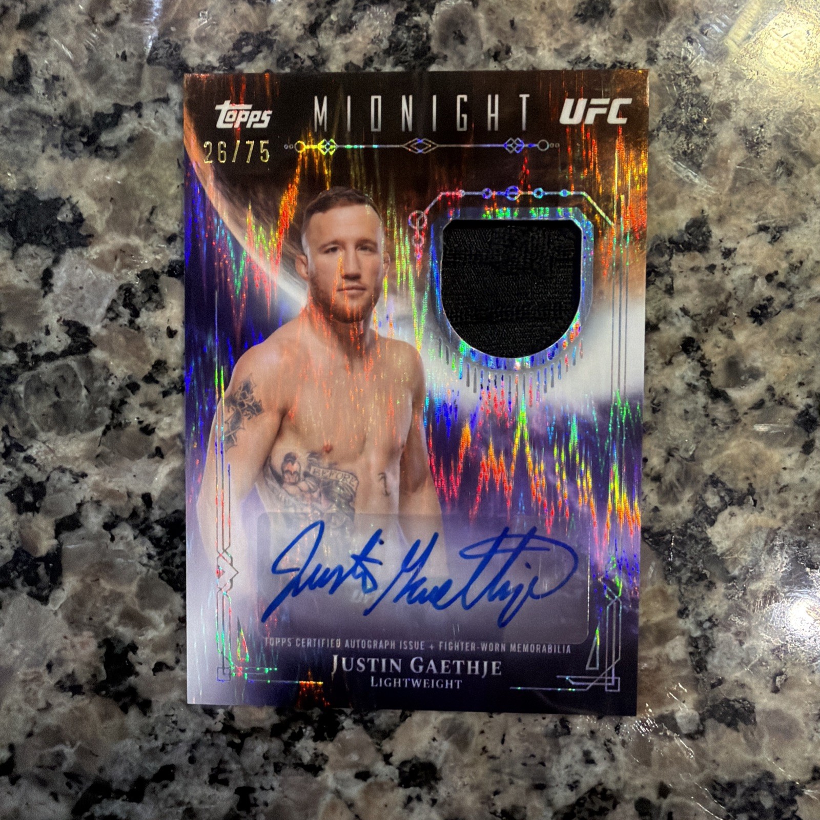 2026 Topps Midnight UFC Justin Gaethje Relic Auto /75