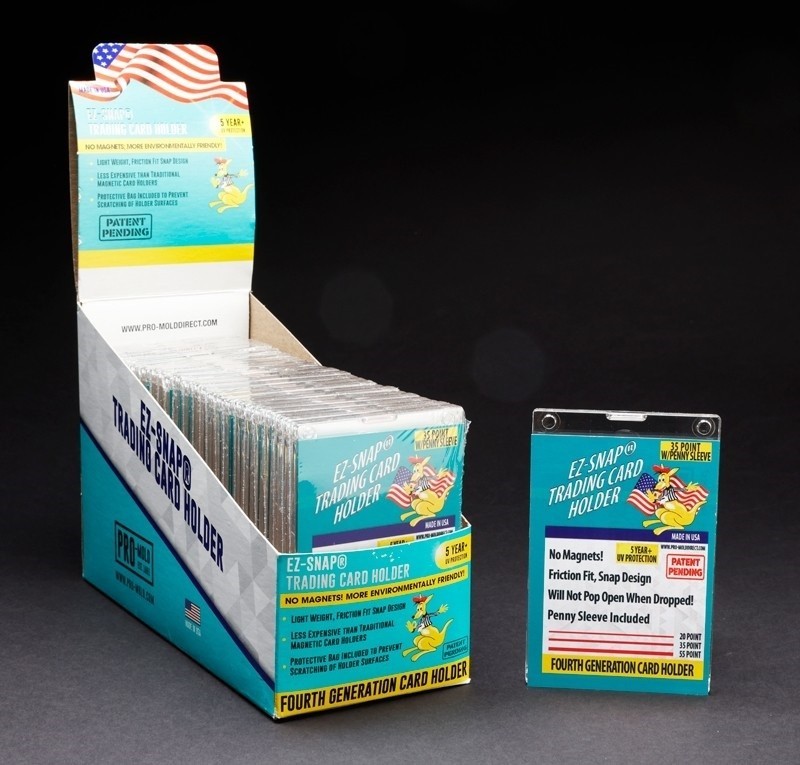 50 NEW PRO MOLD 4th Gen 35pt w/SLEEVE EZ Snap Trading Card Holders UV 5yr CH35SA