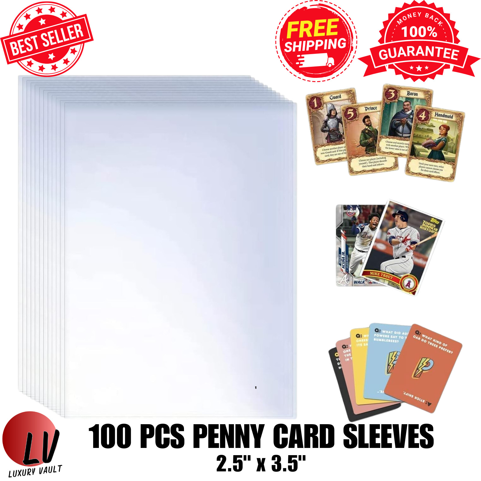 Soft Penny Card Sleeves TCG Clear 3×4 100, 200, 300, 400, 500, 1000, 5000, 10000