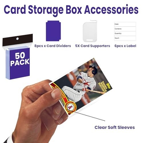 Large-Capacity Trading Card Storage Box Holds 3940 Cards + Sleeves & Dividers