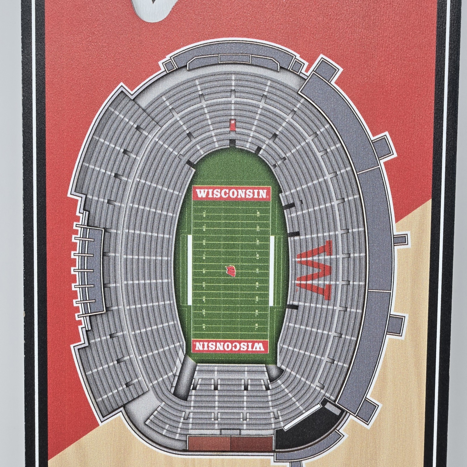 Wisconsin Badgers NCAA 3D Stadium Wall Art Banner 6×19 Made in USA Wood Décor