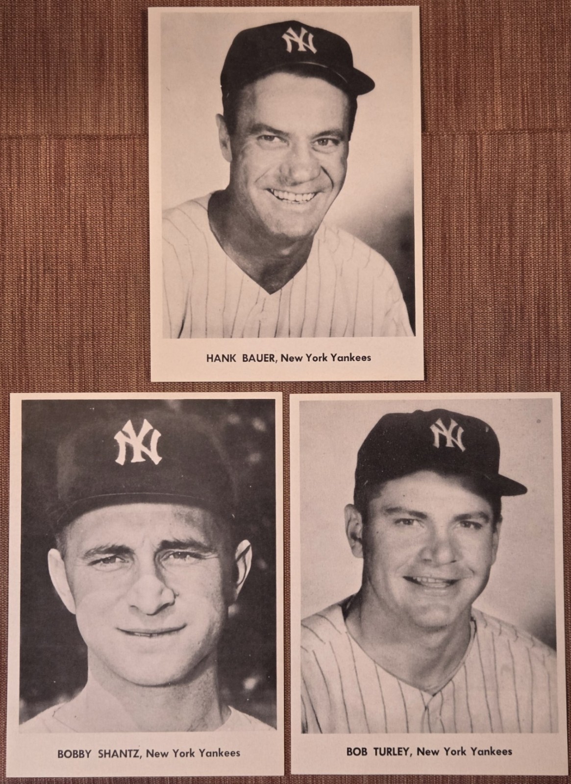 1958 Jay Publishing Yankees Hank Bauer Bobby Shantz Turley 5×7 Baseball Photos