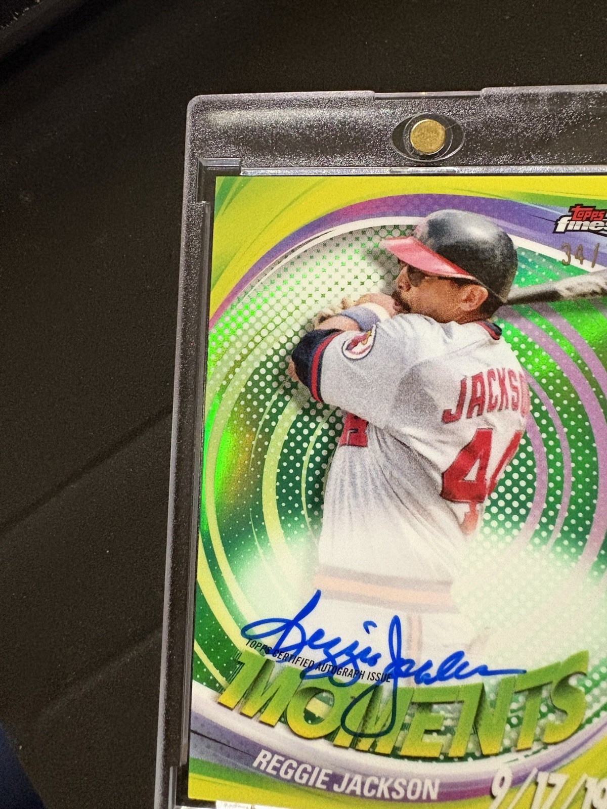 2025 Topps Finest Reggie Jackson Finest Moments Green Auto /75 Angels