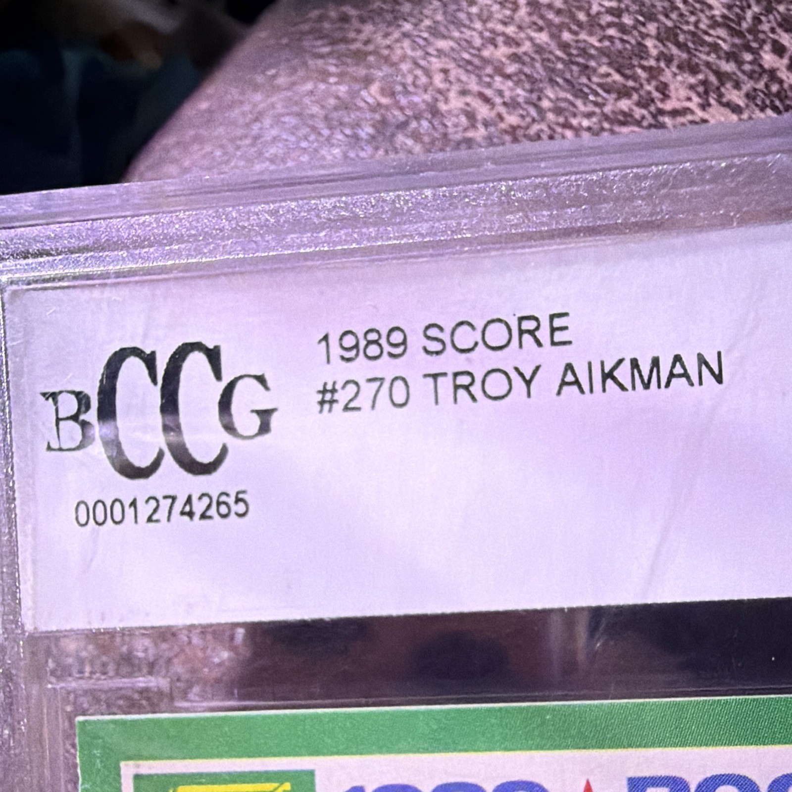 Score 1989 Score Troy Aikman #270 Rookie Dallas Cowboys BCCG 10