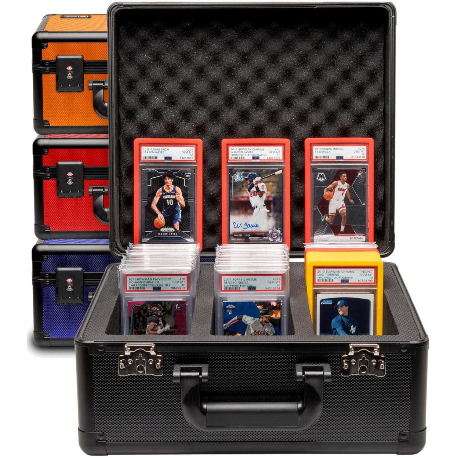 Impact-Resistant PSA Graded Card Case with TSA Approved Lock – 120+ Capacity