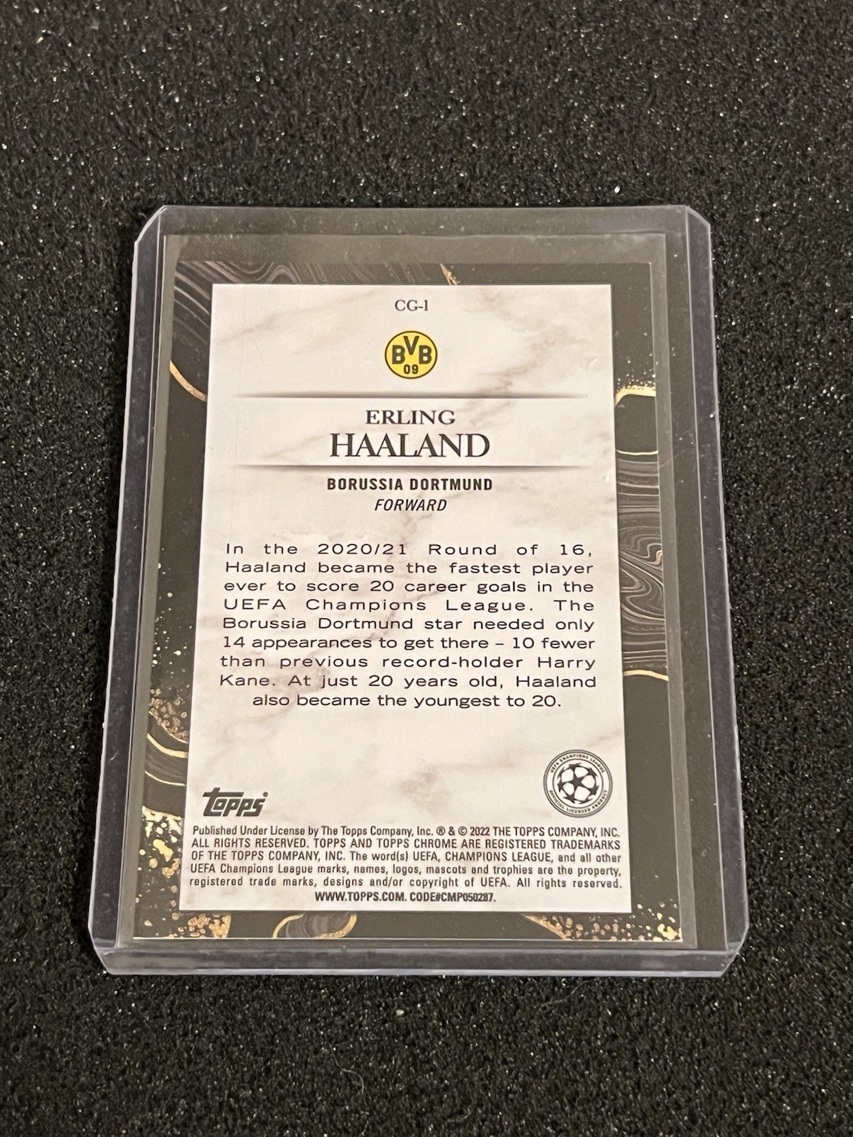 Erling Haaland 2021-22 Topps Chrome UCL Chasing Glory Insert #CG-1