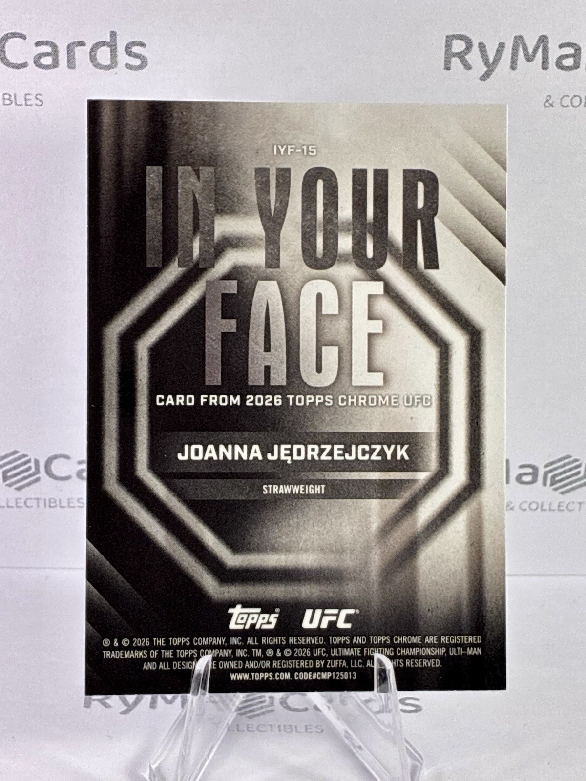 Joanna Jedrzeczyk 2026 Topps Chrome UFC #IYF-15 In Your Face