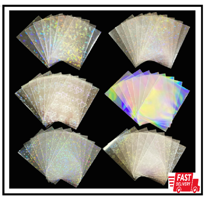300 Pcs Kpop Photocard Sleeves Laser Flashing Card Sleeves Heart Star Glass G…