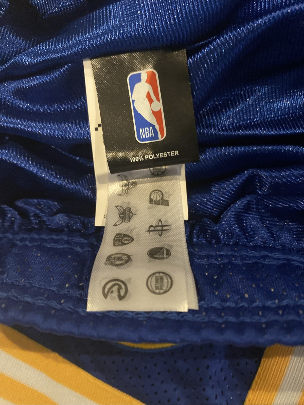 Golden State Warriors Basketball Shorts Mens XL Retro NBA Mesh Shorts Royal Gold