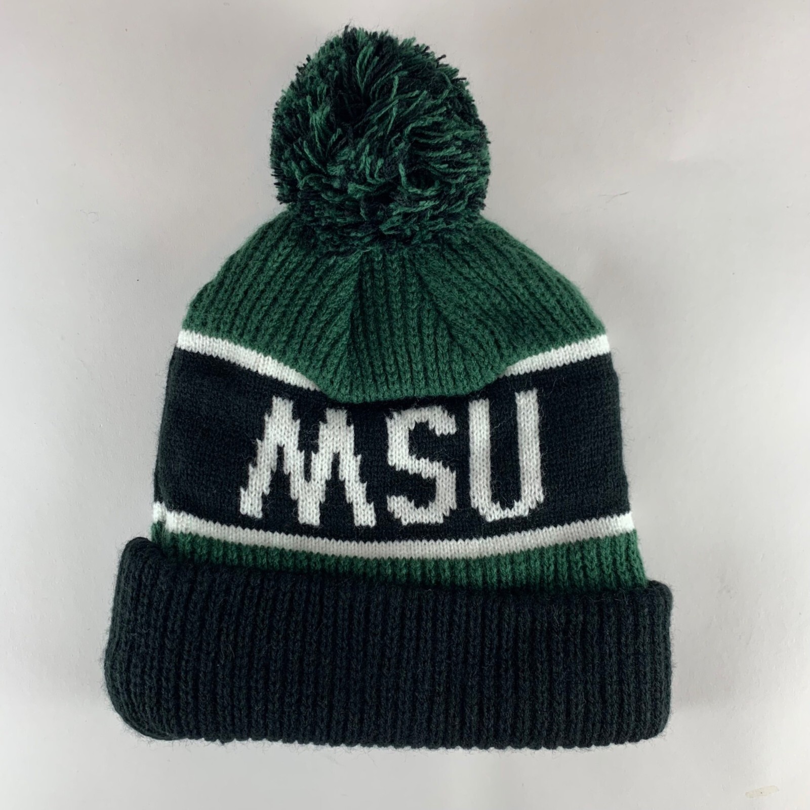 Michigan State Spartans NCAA Green Black 47 Brand Knit Pom Beanie