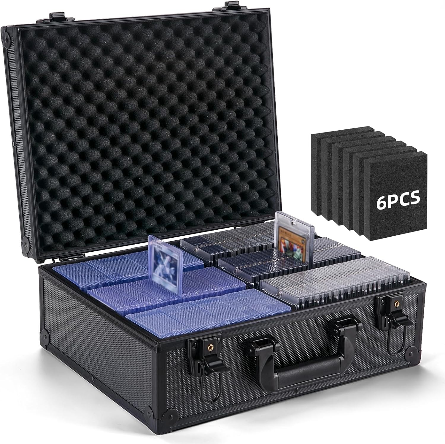Large Capacity Card Storage Box with Foam Protection for 600+ Toploader Cards