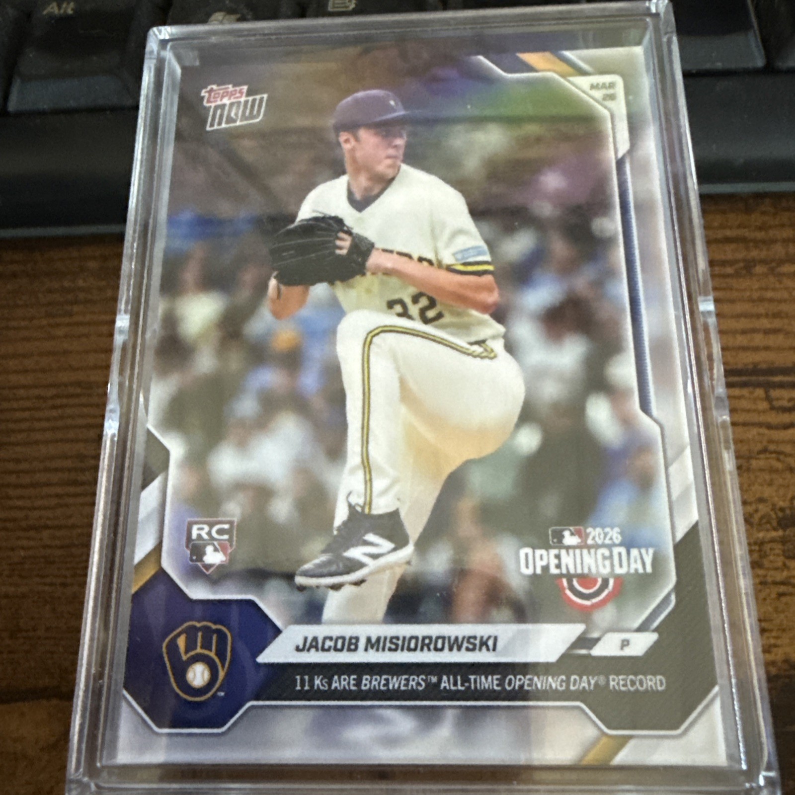 JACOB MISIOROWSKI 2026 Topps NOW MLB RC CARD OPENING DAY BREWERS #4