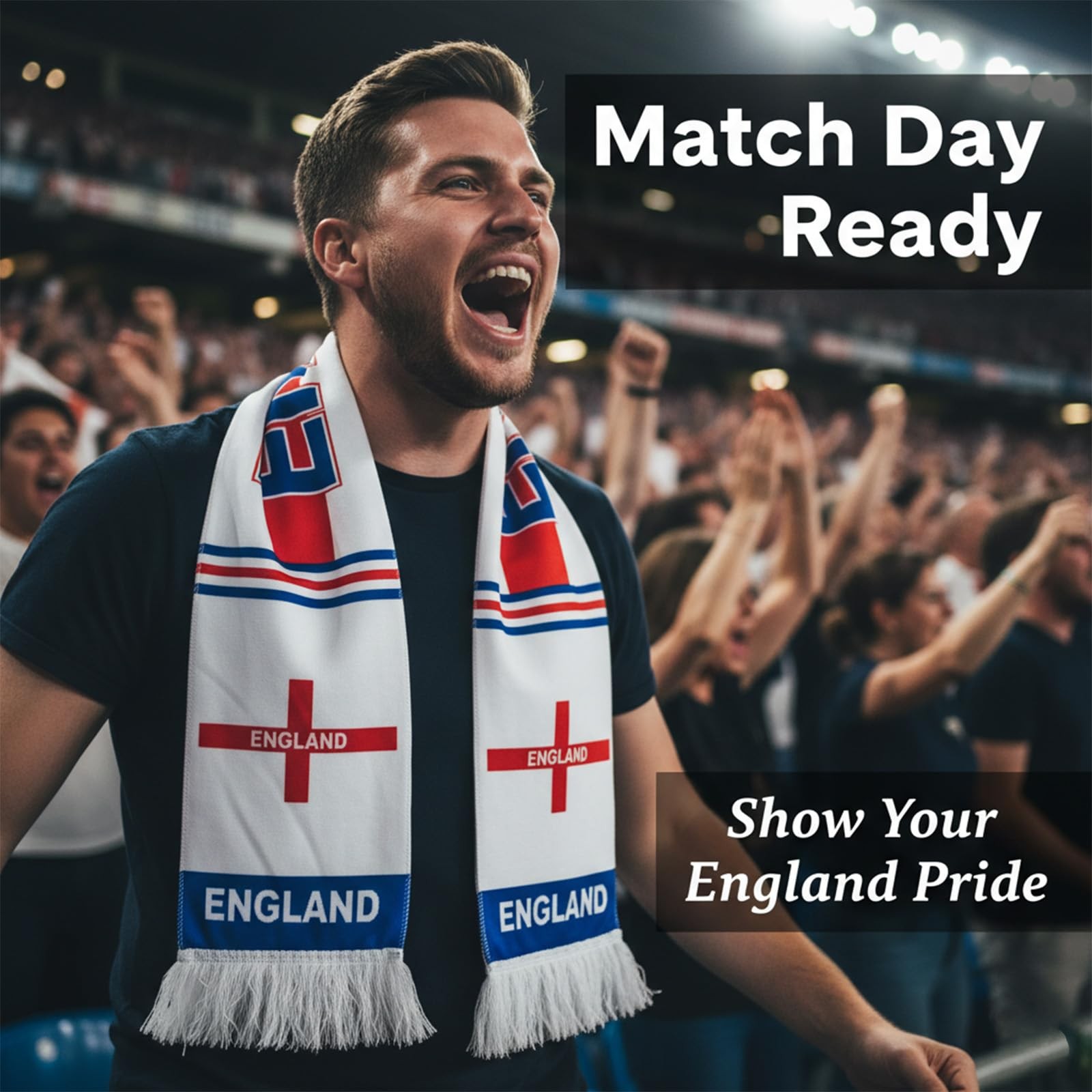 Kytunera World Cup England Scarf of 2026 Double Sided 53×7 inch,