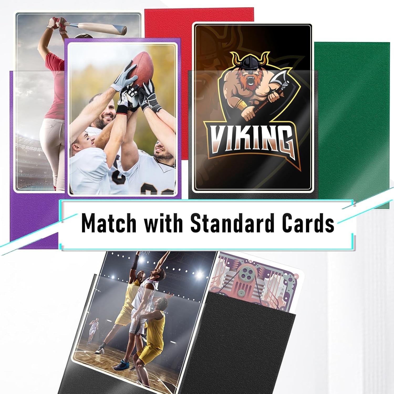 1000Pcs Trading Card Sleeves – 10 Colors Variety#