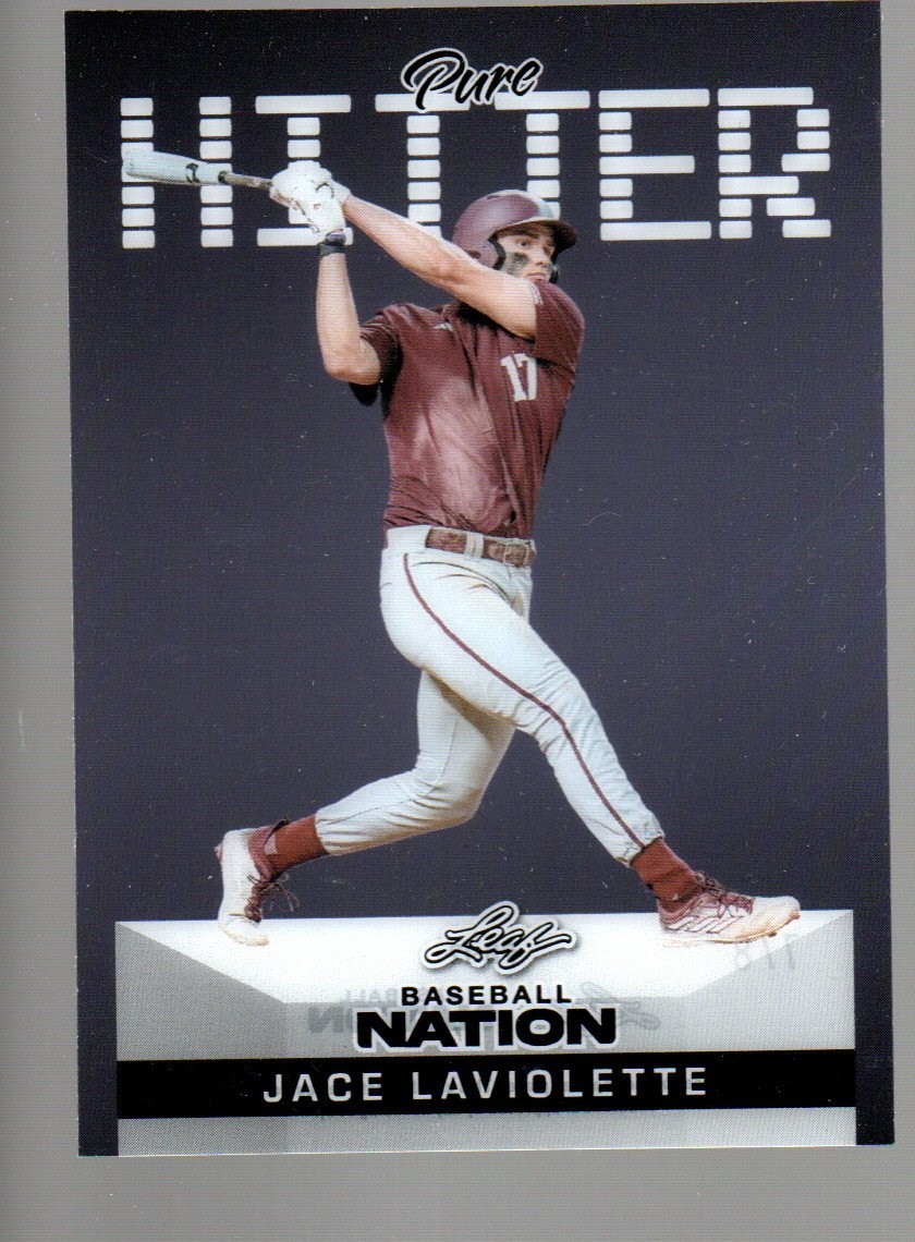 2025 Leaf Nation Pure Hitter Purple Prismatic #PB-12 Jace Laviolette 7/8