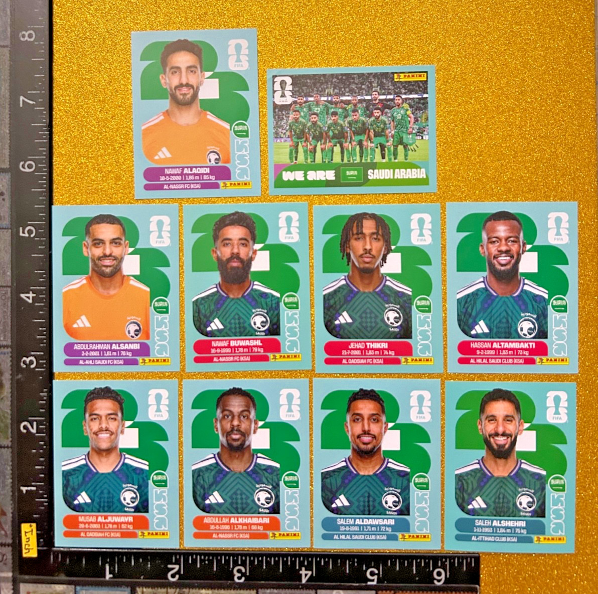 PANINI STICKERS WORLD CUP 2026 USA-MEX-CAN, SET OF 10 BLUE, SAUDI ARABIA TEAM