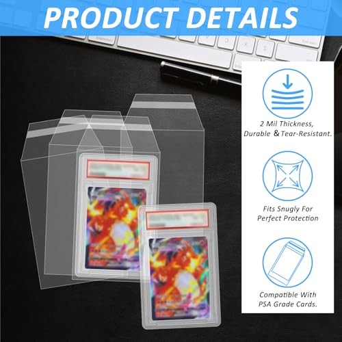 400 Pcs Sleeves for PSA Graded Slabs Ultra Protection PSA Graded Card Slab