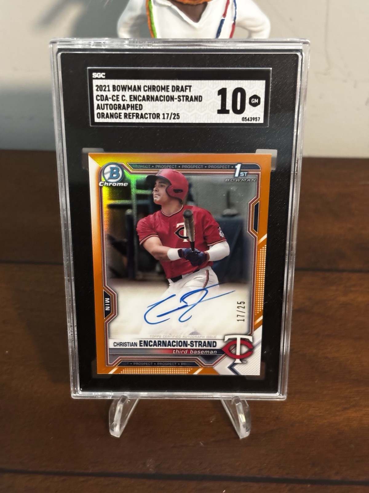 2021 Christian Encarnacion-Strand 1st Bowman Chrome Auto True Orange /25 SGC 10