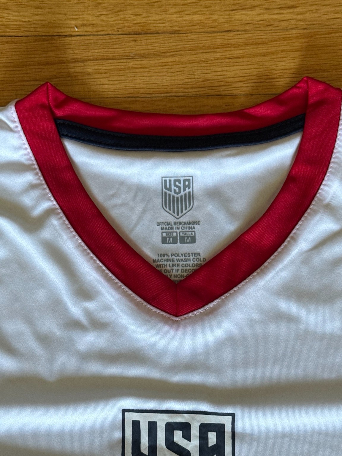 USA Soccer Iconsports Jersey White Red Navy Men’s Medium Salvage Condition NWT