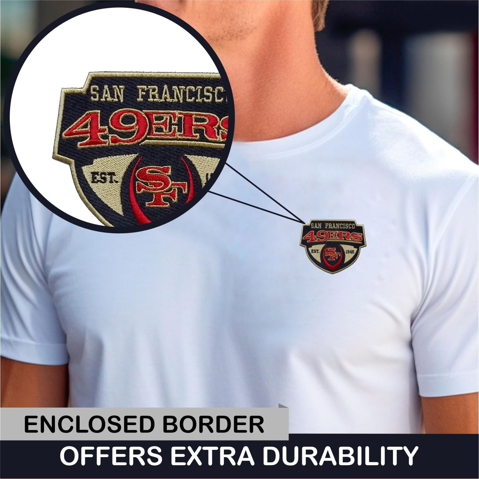 2Pcs San Francisco 49ers NFL Team Logo Iron On Patch-Sew Patch-Embroidered Patch