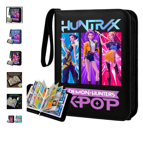 400pcs Card Pack K☆POP Demon Hunters Zipper Pu Album Card Storage Book Display H