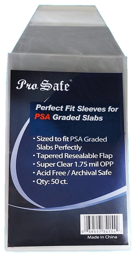50 Pro Safe PSA Graded Slab Perfect Fit Sleeves Resealable Soft Bag Poly