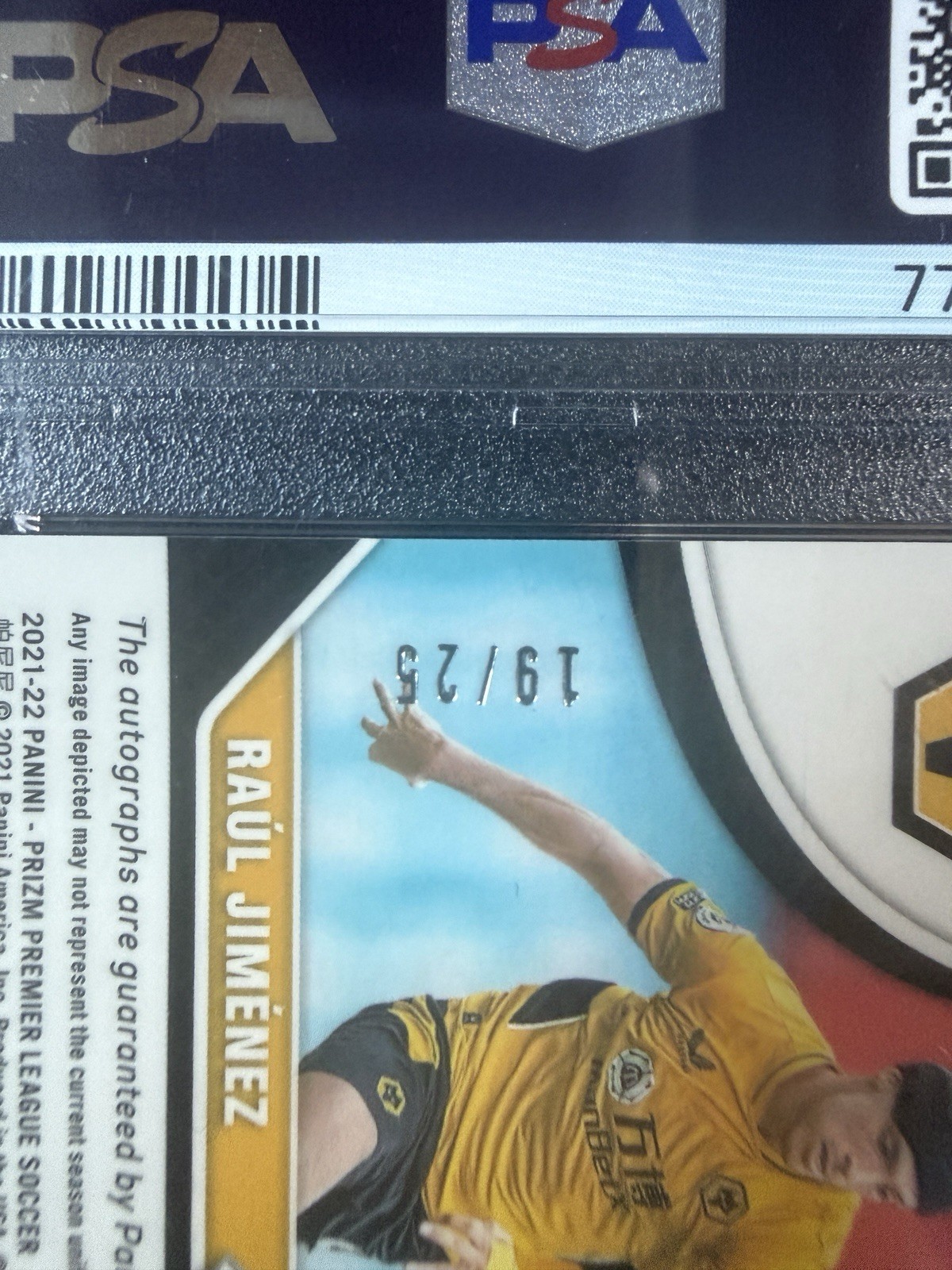 2021 Prizm Premier League Raul Jimenez Conor Coady DUAL AUTO /25 PSA 8 Wolves