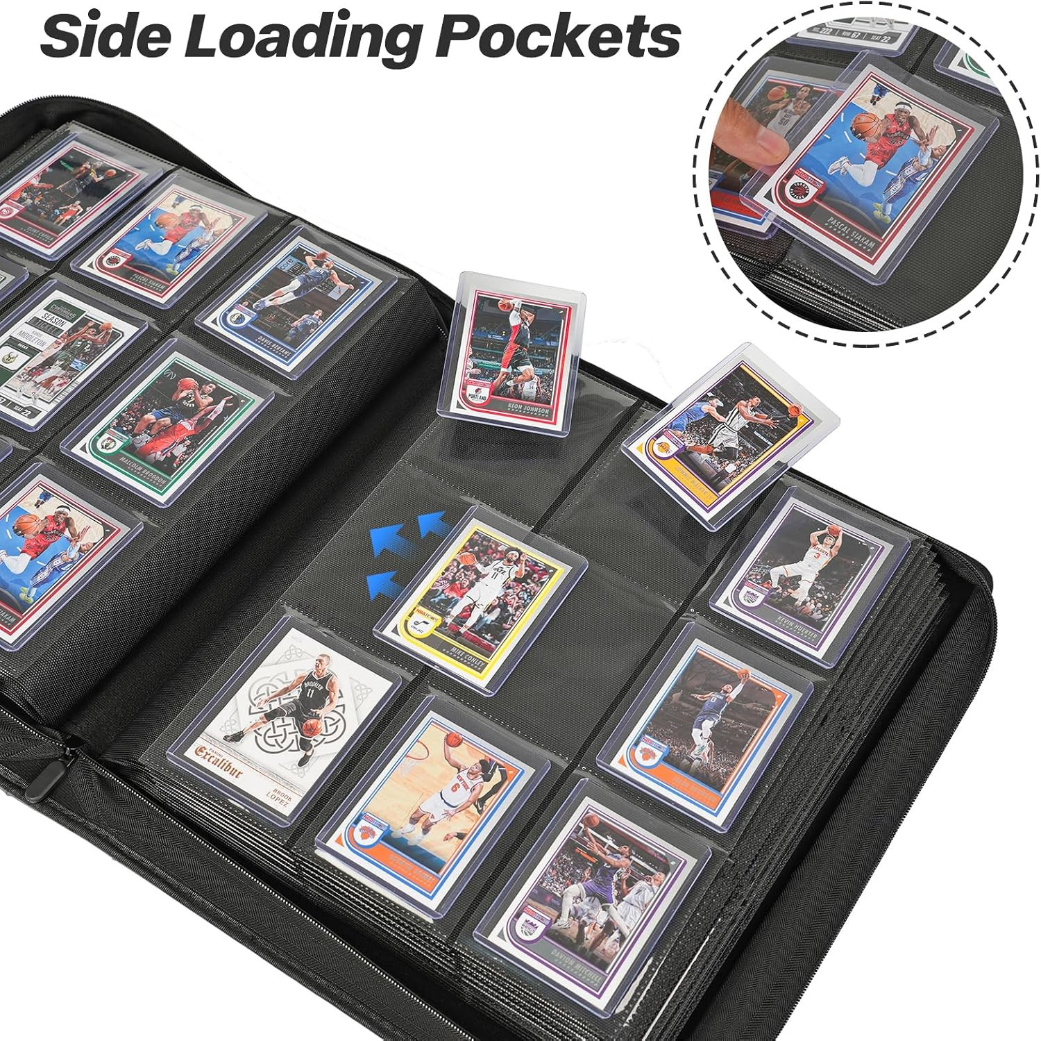 9 Pocket Toploader Binder, Holds 360 3”X4” Toploader Hard Cases, Sleeves Card Co
