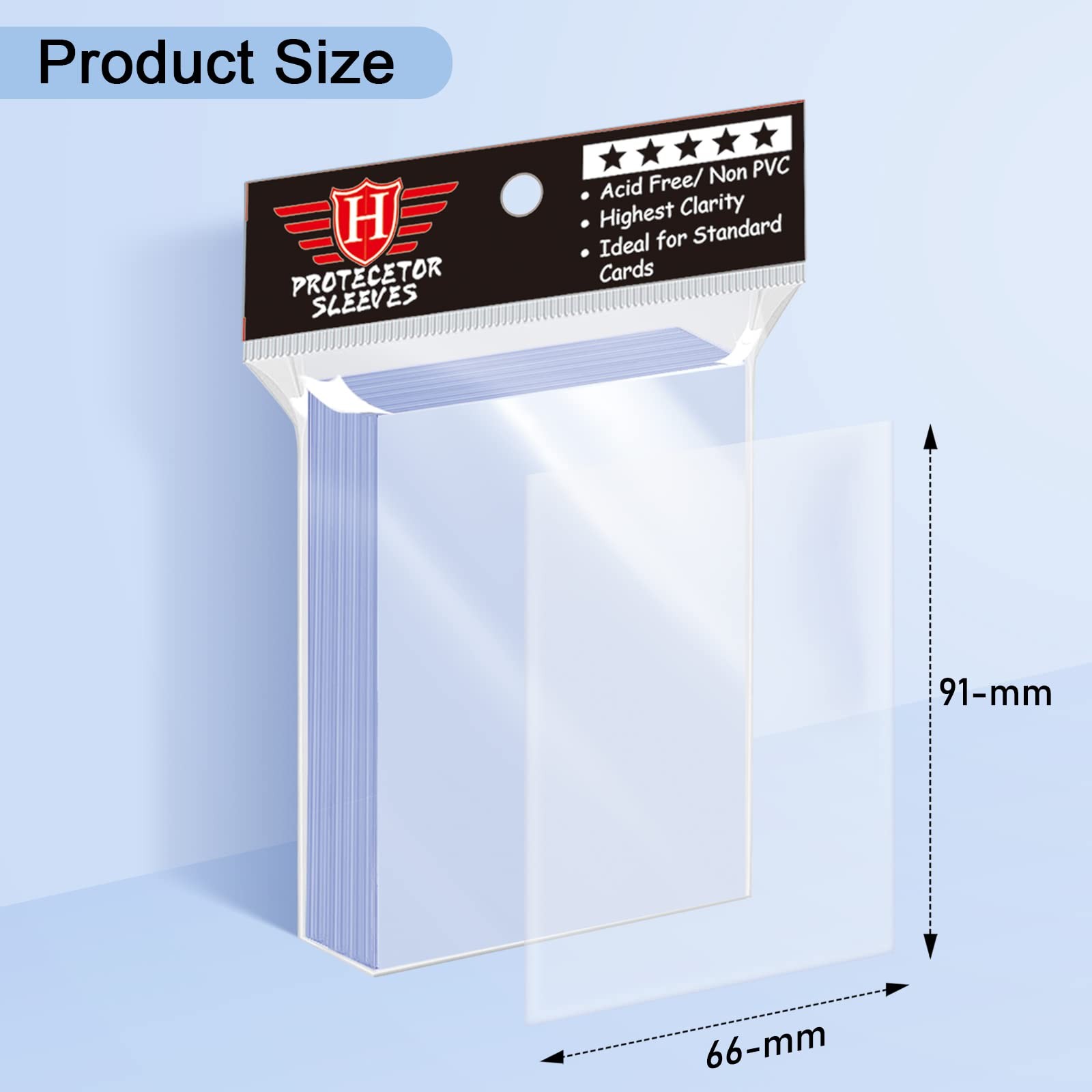 500 Counts Card Sleeves for Trading Cards, Soft Penny Card Sleeves Clear Plas…