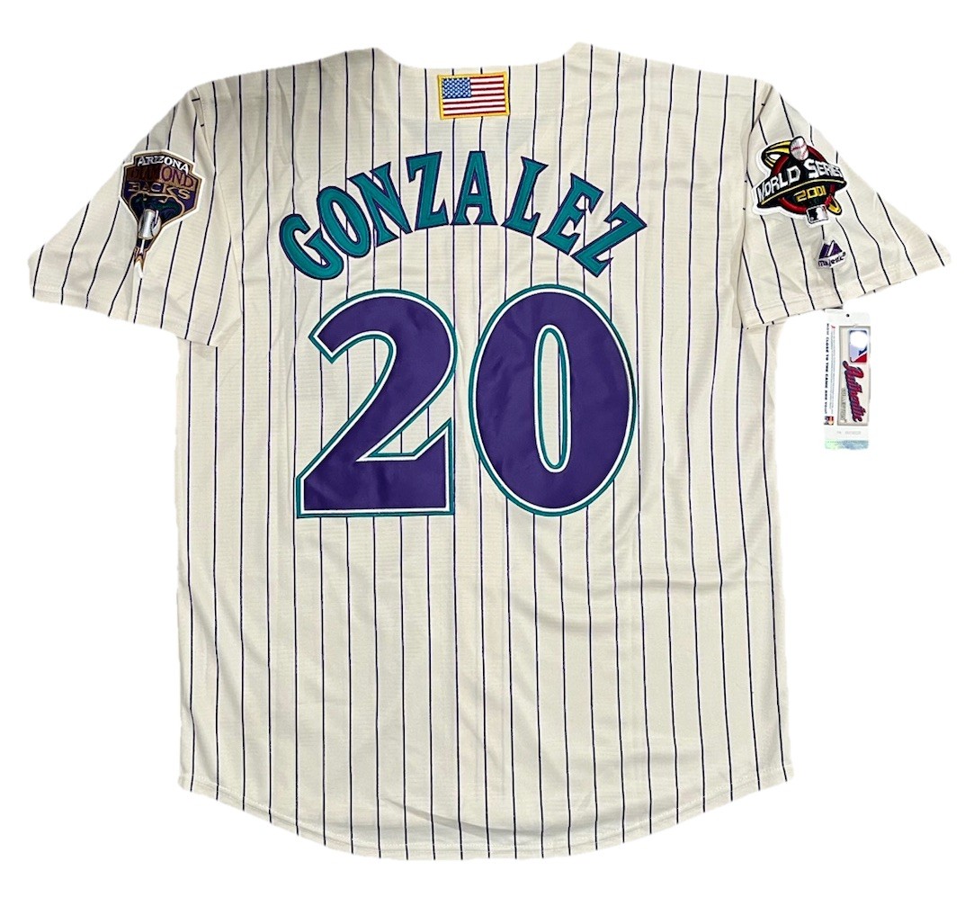 Luis Gonzalez 2001 Arizona Diamondbacks Home World Series Jersey Men’s Large
