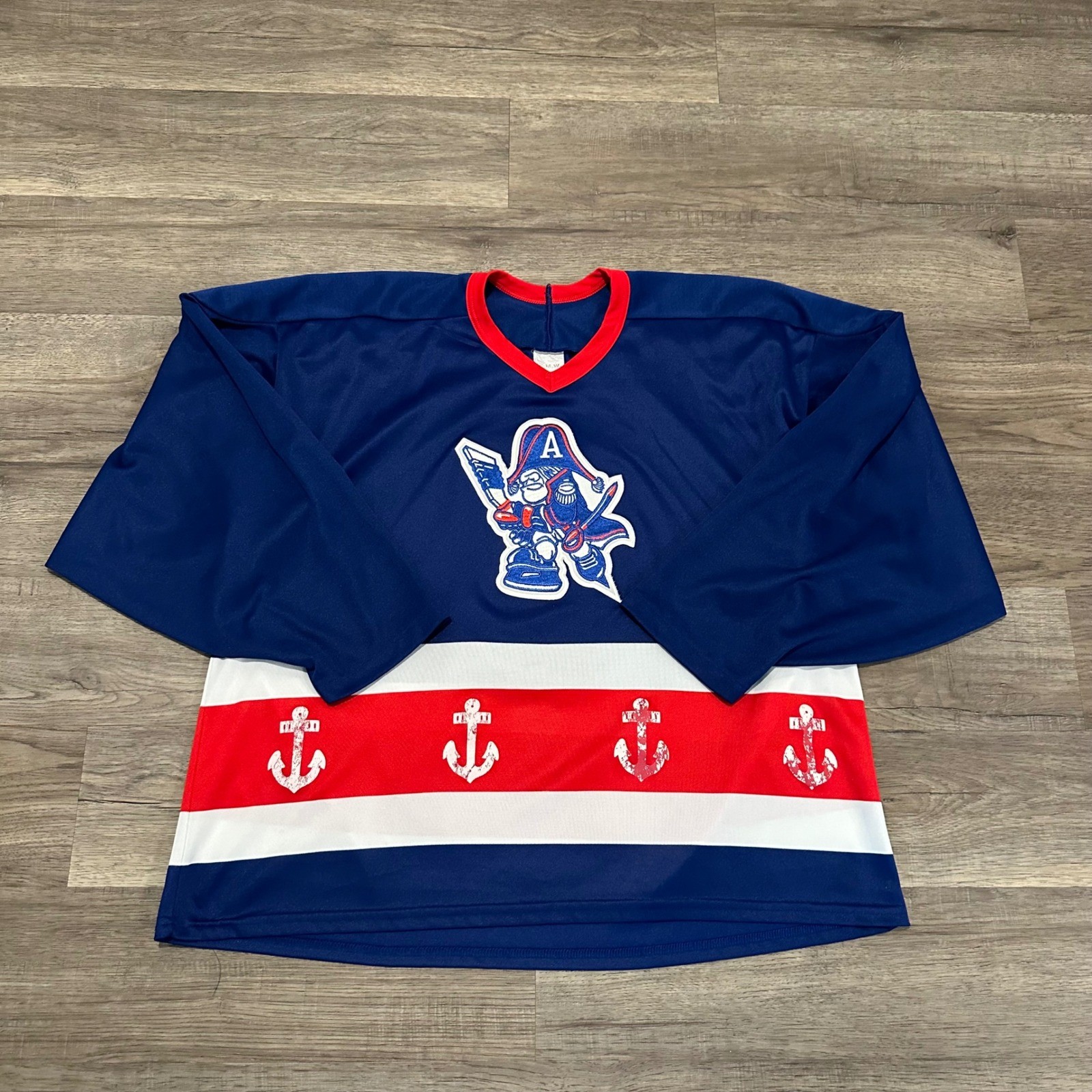 Vintage 90s Milwaukee Admirals Hockey Jersey Blue XL IHL Anchor Logo Blank
