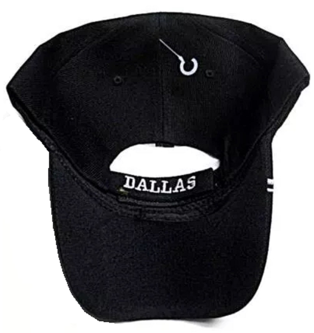 Dallas City Black Hat Cap Script Visor Embroidered Signature Double Cowboys Star