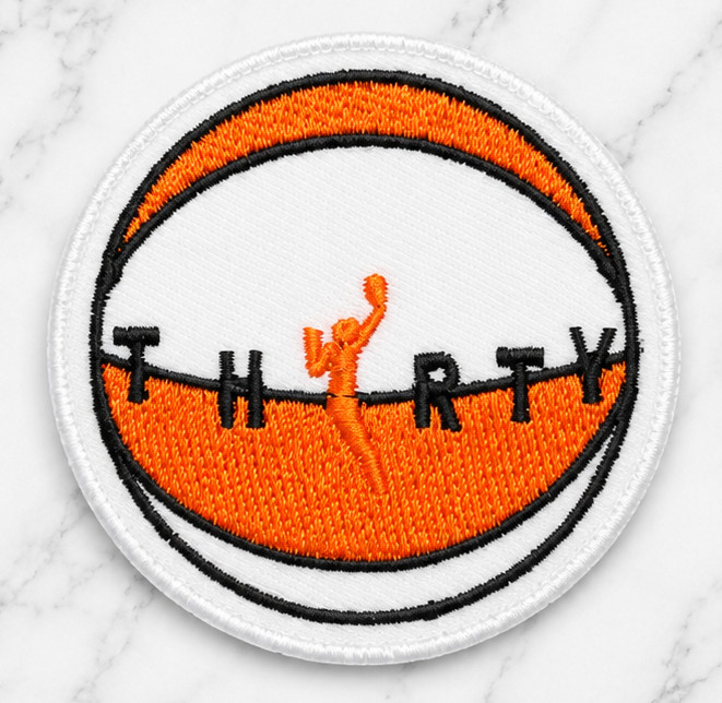 WNBA THIRTY YEAR BASKETBALL EMBROIDERED IRON ON PATCH 2 3/8″ FREE SHIPPING