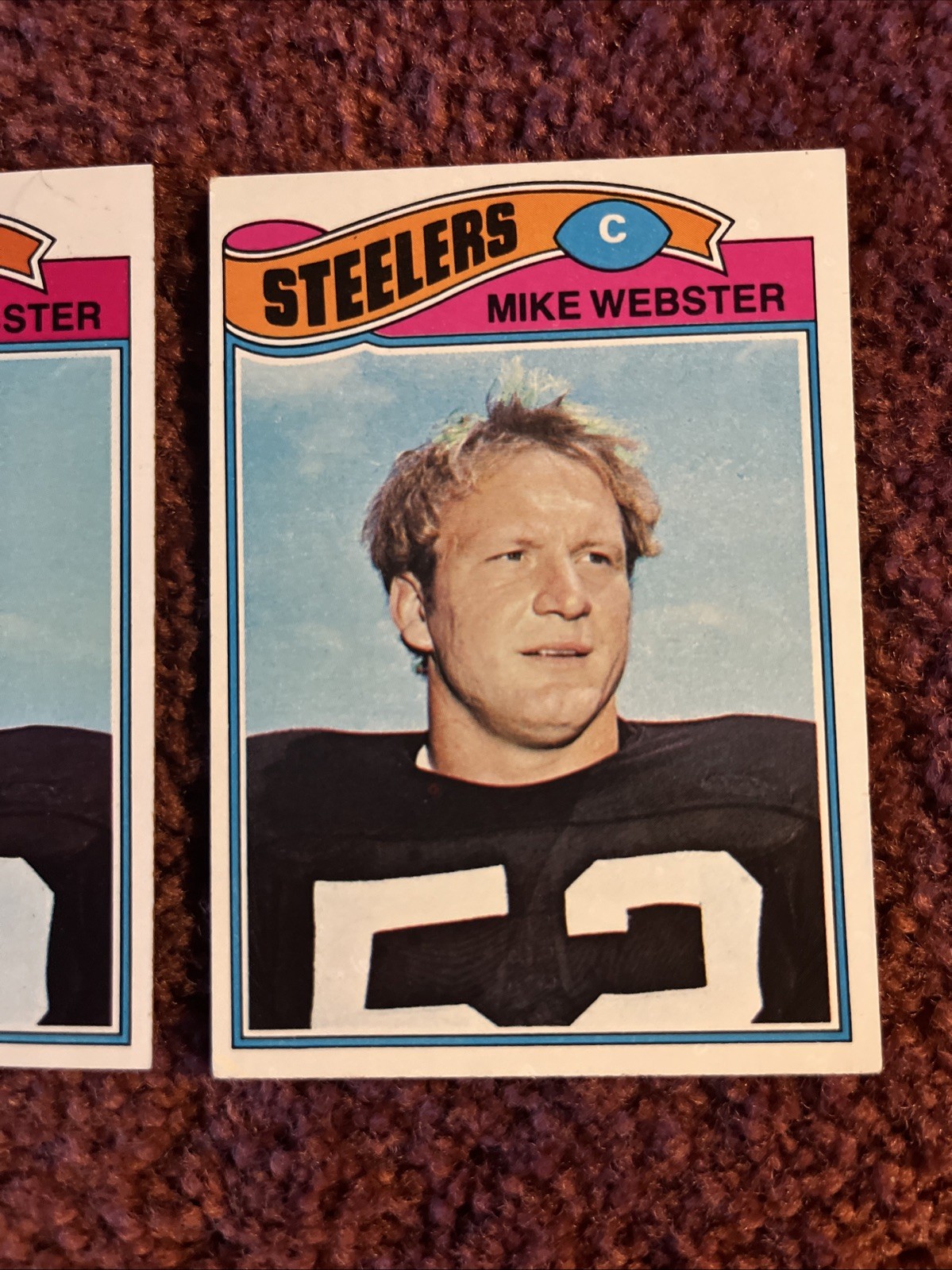 (2) 1977 Topps Pittsburgh Steelers Mike Webster RC Football Card #99 NM