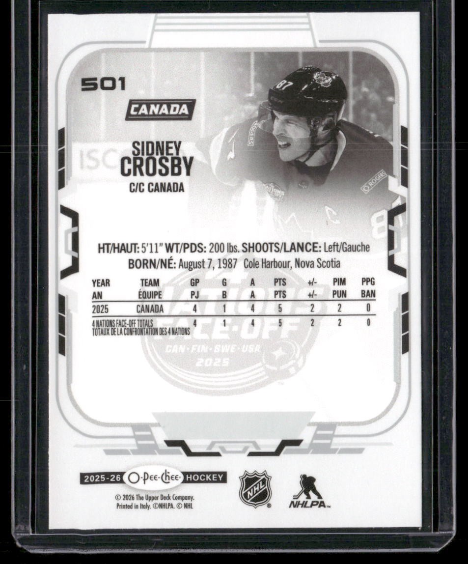 2025-26 O-Pee-Chee #501 Sidney Crosby