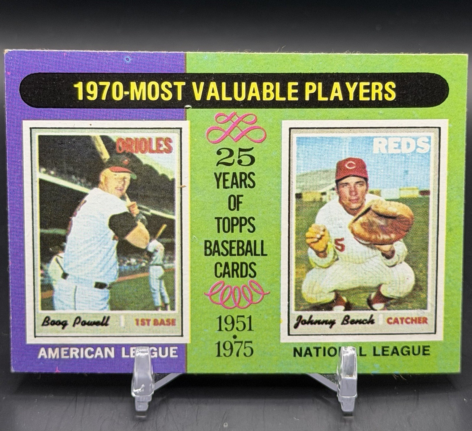 1975 Topps – Most Valuable Players Johnny Bench, Boog Powell #208