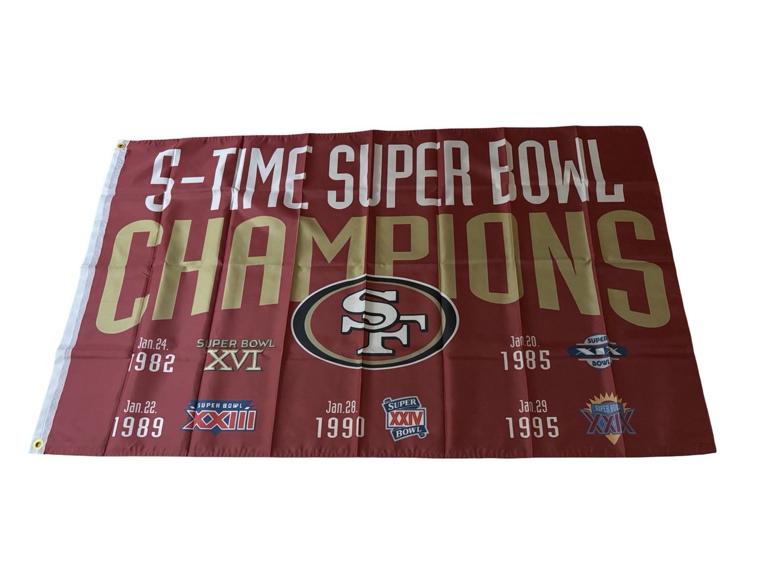 San Francisco 49ers 5 Time Super Bowl Champions 3×5 Flag Banner NFL