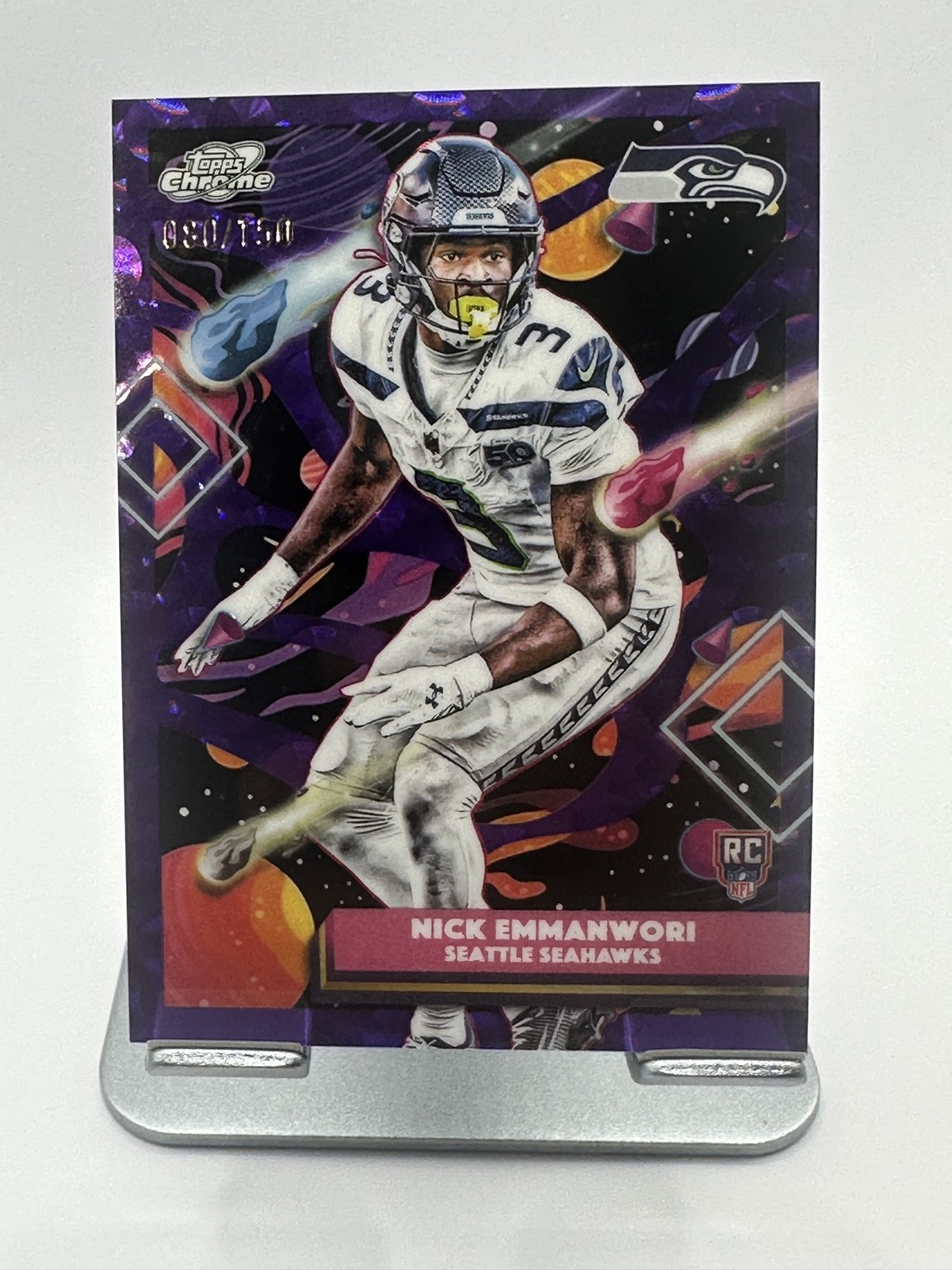 2025 Topps COSMIC CHROME PURPLE NEBULA REFRACTOR Nick Emmanwori Seahawks RC /150