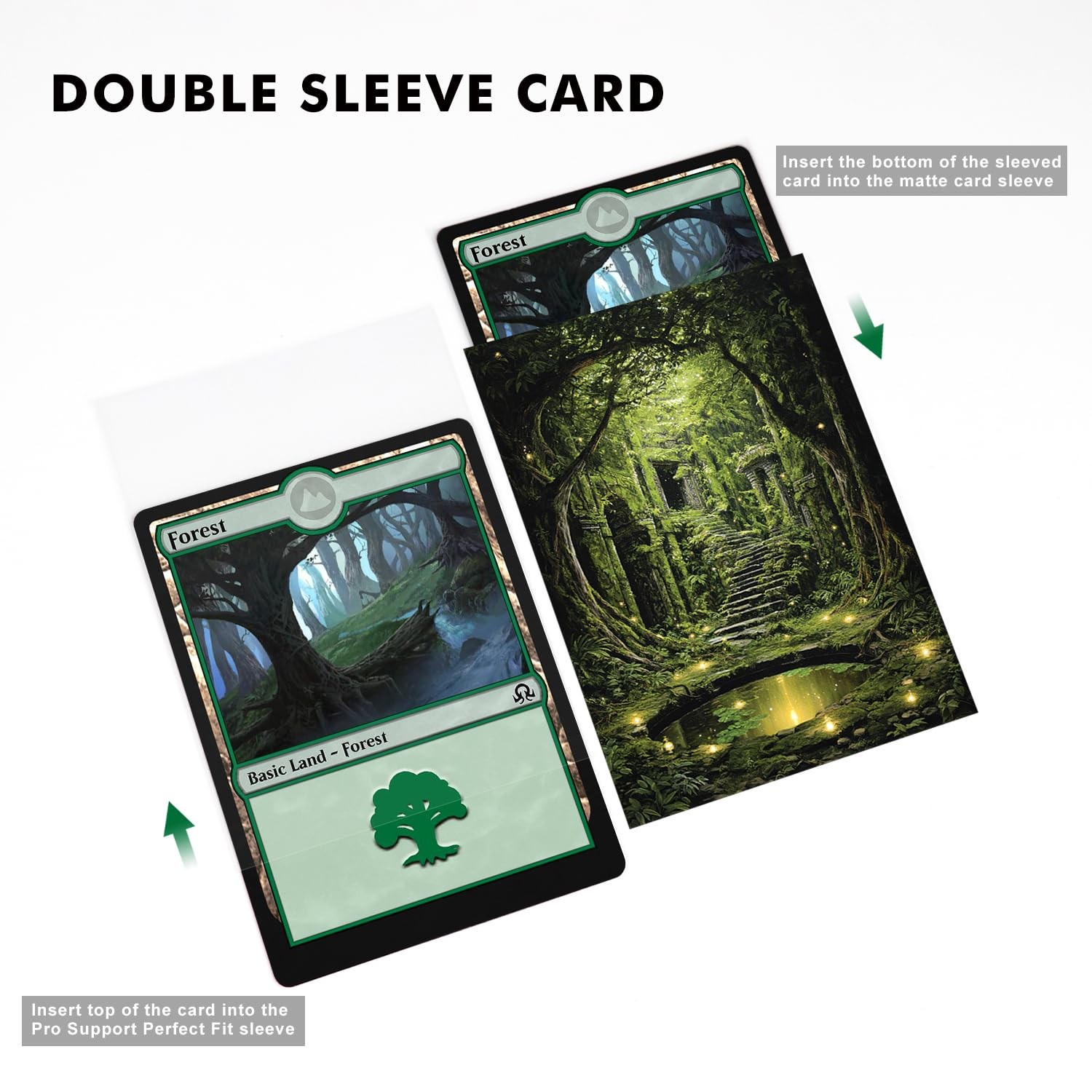 Katomula 100 Card Sleeves for MTG with 100 Inner Sleeve, Textured Back Art Sl…