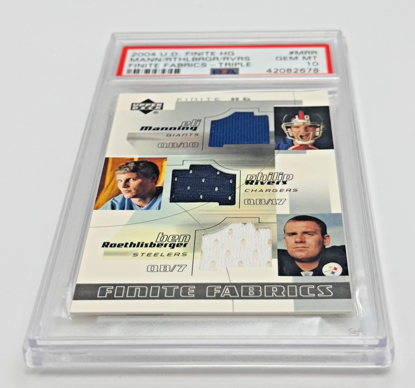2004 UD Eli Manning Rivers Roethlisberger Triple Rookie Patch RC PSA 10 POP 9