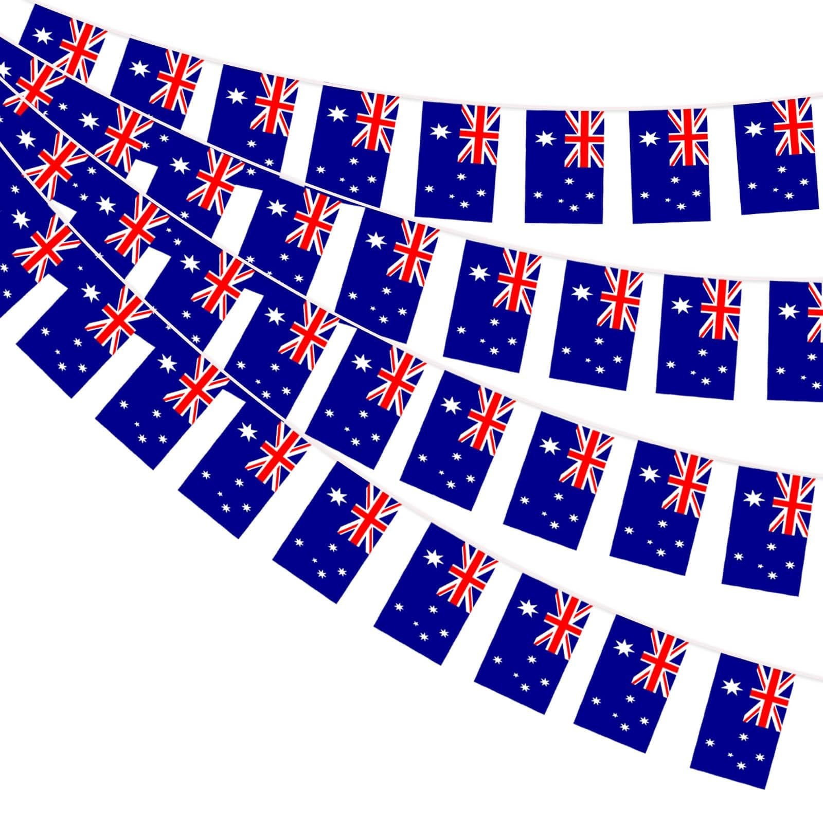 AhfuLife 33 Ft Australia String Flags Banner 5.51×8.26 in-30 Pcs,