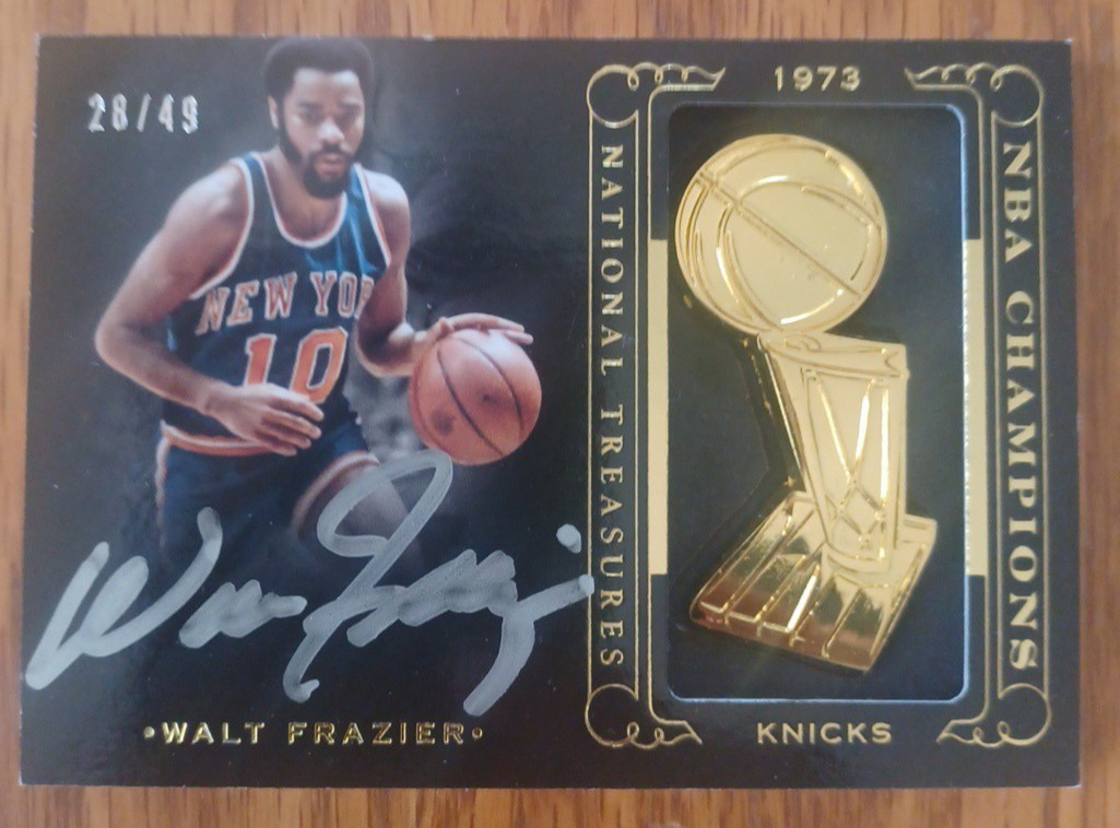 2014-15 National Treasures NBA Champions Signatures Walt Frazier Auto #d 28/49