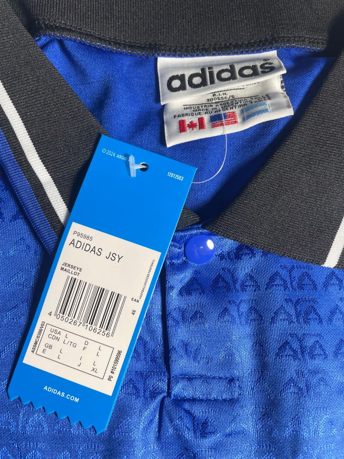 Argentina 1994 Away Retro Soccer Jersey, Camiseta de Futbol, Hombres, Large, NWT