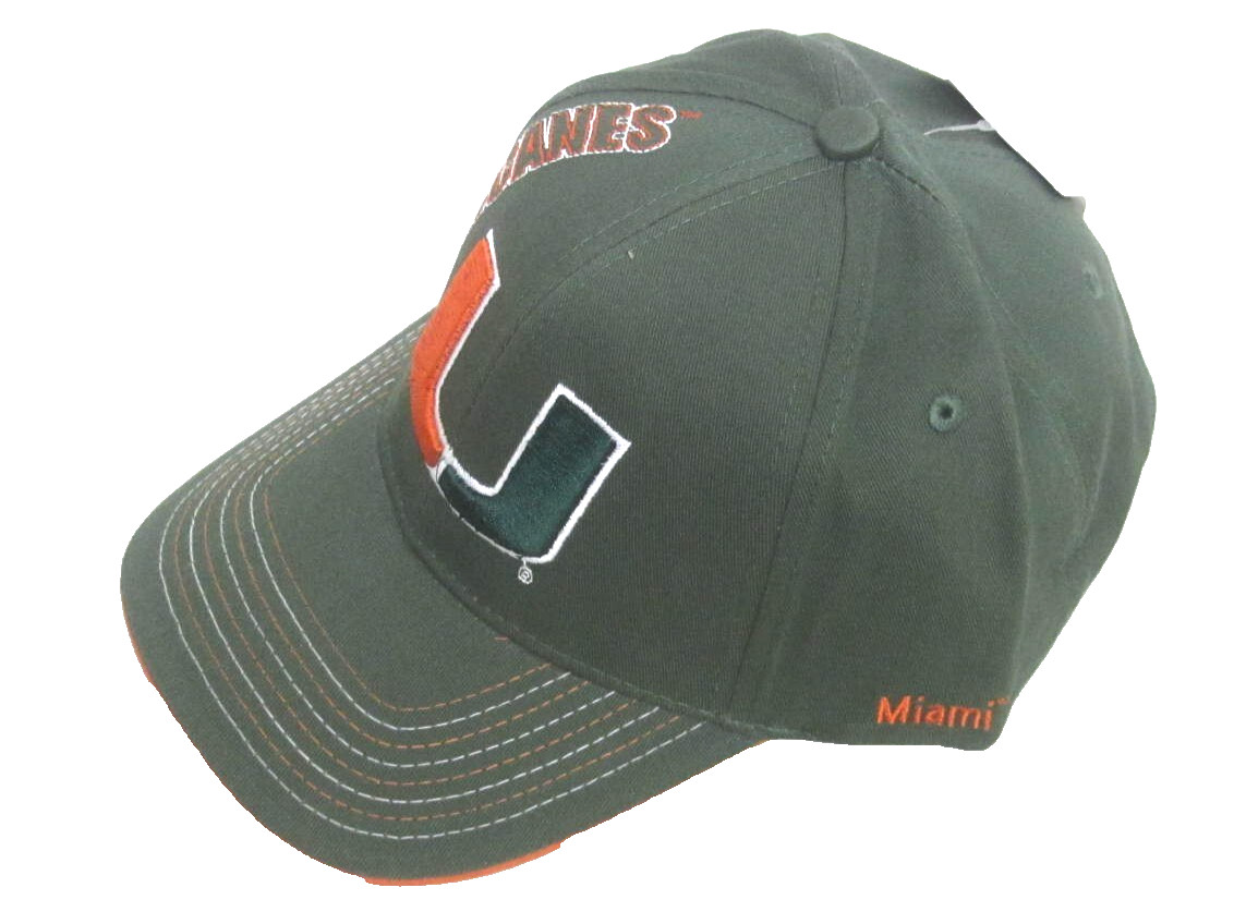 Miami Hurricanes Green One Fit Adjustable Hat By Capsmith