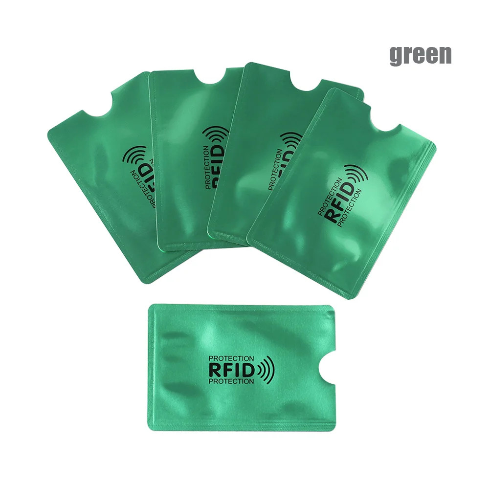 5Pcs RFID Blocking Card Protector Sleeve Anti-Theft Credit Card Holder