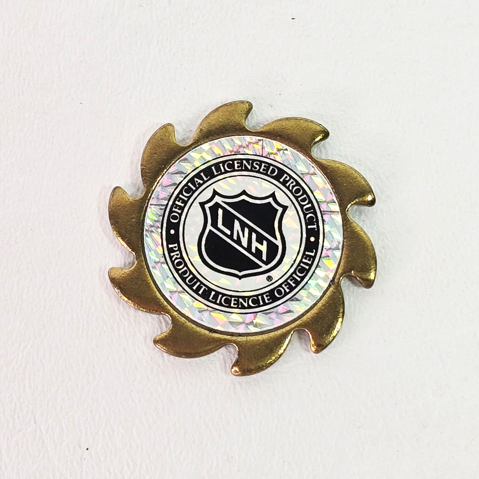 LNH Official Licensed Product Logo Brass Spinner Pog Slammer